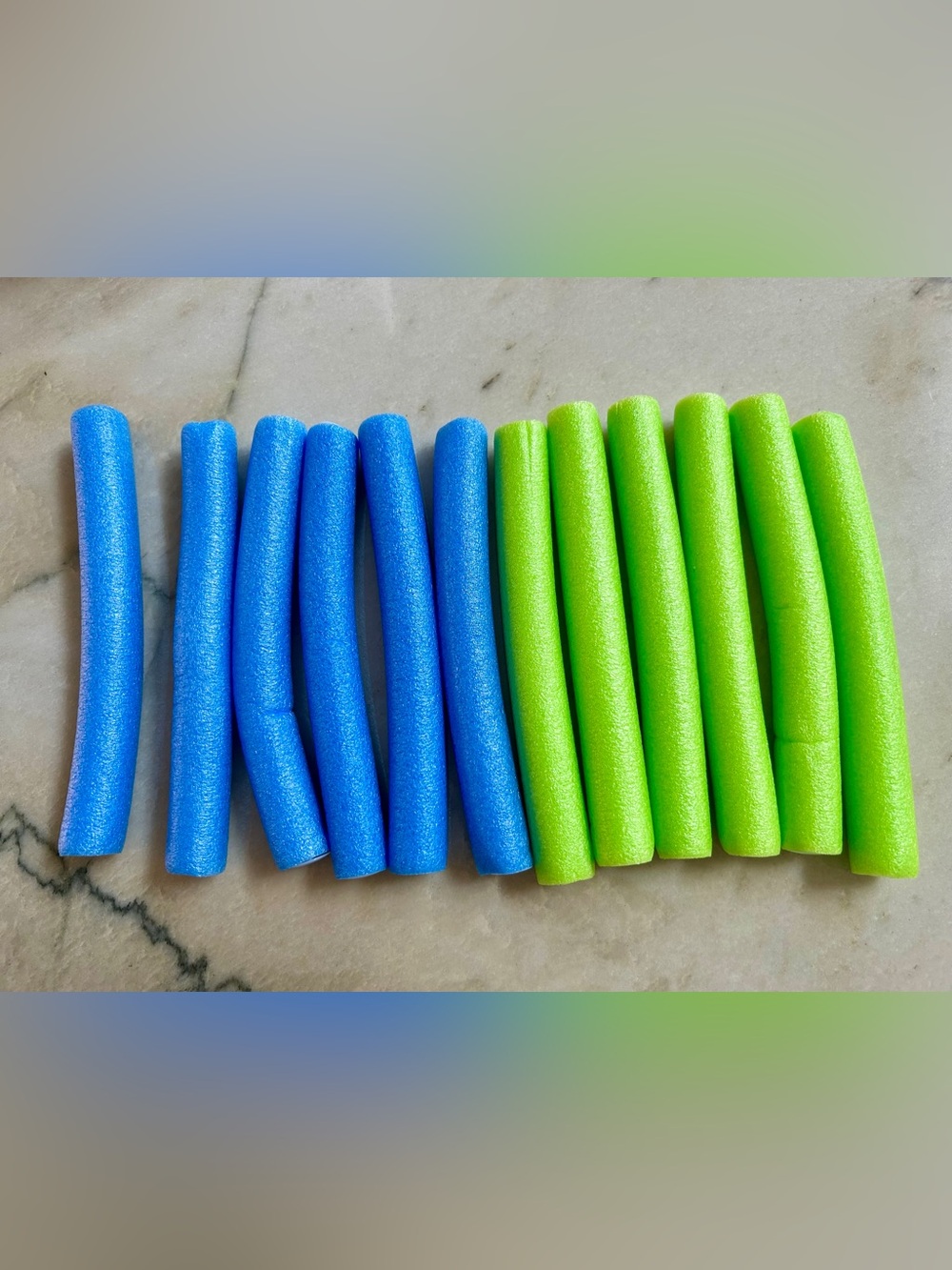 Blue and Green Foam Hair Rollers Set
